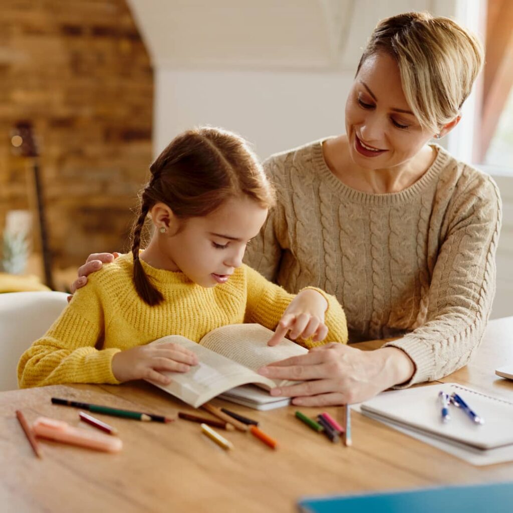 Mom and Girl doing homework 1